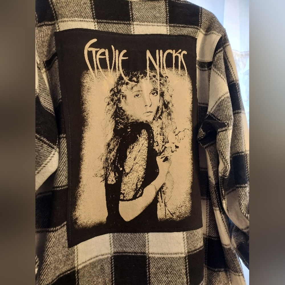 STEVIE NICKS GRAPHIC UPCYCLED FLANNEL.SZ XL